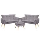 2 Namoradeiras Beta com Puff Lunar Veludo Aradecor 2 Namoradeiras Beta com Puff Lunar Veludo Aradecor