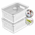 2 Organizador Clear Fresh Geladeira Drenagem Frutas 2,2 Lt