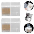 2 Organizador Duplo Plástico Porta Cotonetes Transparente