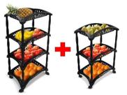 2 Organizador Fruteira 3 E 4 Andar Material Limpeza Cozinha