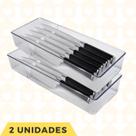 2 Organizadores Acrilico Com Divisorias Grande P/ Cozinha Facas