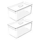 2 Organizadores De Geladeira 5l Porta Frutas Clear Fresh Ou