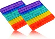 2 Pack Jumbo Rainbow Square Pop ele empurrar fidget brinquedo grande tamanho