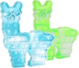2 Pack Llama Pop Push Bubble Fidget Toy, Silicone Tie Dye Lhama Rainbow Soft Squeeze Toys, Ansiedade Stress Reliever Brinquedos Fofo Alpaca Unzip Toy para meninos Crianças Crianças AdultosAzul+Verde
