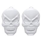 2 Painéis Caveira Gigante Branco Decorar Bruxas Halloween