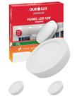2 Painel Plafon Ourolux Sobrepor 12w Bivolt Cor da Luz Branco Neutro Redondo