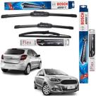 2 Palheta Limpardor Parabrisa Dianteiras Bosch + 1 Traseira Vetor Ford Ka 2014 2015 2016 2017 a 2021