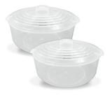 2 Panelas P/ Microondas Multiuso Faz Arroz Legumes Pipoca