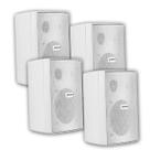 2 Pares Caixa Som Ambiente Frahm Ps200 Branco 30w C/ Suporte