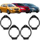 2 Pares de Aro Adaptador para Alto Falante 6" GM Onix Prisma Cobalt Spin Instalação Fácil Som Automotivo