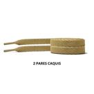 2 Pares de Cadarços Achatados Preto Caqui Branco Envio Imediato