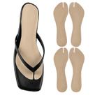 (2 pares) de palmilhas flip-flop de pele de porco com suporte em arco antiderrapantes
