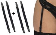 2 Pares Liga Support Elástico Para Meia 7/8 Preto Demillus 070068 Cor:pretoTamanho:Único