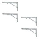 2 Pares Suporte Prateleira Dobrável 30cm Branco Reforçado