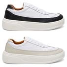 2 Pares Tênis Casual Masculino Em Couro Sola Alta Palmilha De Gel