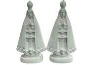 2 Pç Nossa Senhora Aparecida 22cm Gesso Branco Pintar Manto Decoração Lembrança Presente Mãe
