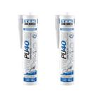 2 Pçs Kit Cola Adesivo Pu 40 Fix Branco Selante 280 Ml 387 G