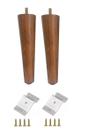 2 Pe Palito 10cm Marrom Claro Chapa Inclinada + Parafuso