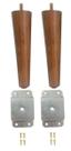 2 Pe Palito 10cm Marrom Claro Chapa Reta + Parafuso