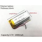 2 Peça 102050 Com 2 Fios 3,7v 1000mah 10mm X 20mm X 50mm -