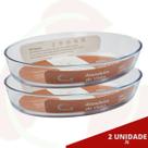 2 Peça Travessa Refratária Oval Vidro Temperado 3L Forno Doces 2 Peça Travessa Refratária Oval Vidro Temperado 3L Forno Doces