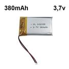 2 Peças 602035 380mah 3,7v Com 2 Fios 6mm X 20mm X 35mm