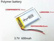 2 Peças 602540 Para Sena 5 Smh5 3,7v Com 2 Fios 600mah -