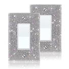 2 peças de capas para interruptor com strass, prata cristal