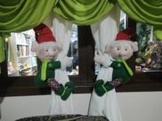 2 Peças De Decoração De Cortina Com Alça De Gnomo De Natal