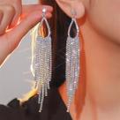 2 peças de joias femininas com borla de strass, acessórios de moda luxuosos para festas de casamento 2 peças de joias femininas com borla de strass, acessórios de moda luxuosos para festas de casamento