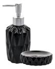 2 Peças Para Banheiro Lyor Diamond De Cerâmica Preto 2 Peças Para Banheiro Lyor Diamond De Cerâmica Preto