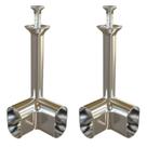 2 Peças - Suporte De Canto 90º Grau Para Tubo Cabide Oblongo Oval Cromado