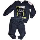 2 peças Verde ou cinza Conjunto infantil inverno menino moletom peluciado