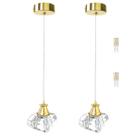 2 Pendente Cristal K9 Lavabo Metal Dourado G9 Bet13 + Led