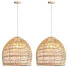 2 Pendente De Fibra Natural Em Rattan E27 Cesto Nat71 2 Pendente De Fibra Natural Em Rattan E27 Cesto Nat71