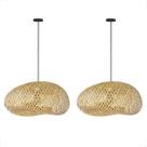 2 Pendente Em Fibra Natural Bambu Artesanal E27 Quarto Nat61 2 Pendente Em Fibra Natural Bambu Artesanal E27 Quarto Nat61