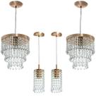 2 Pendente Manucrillic + 2 Pd Clearcrillic Cristal Ac. Cobre