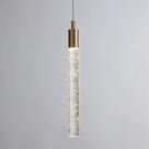 2 Pendente Moderno Led Tubo Cristal Bolhas Dourado Cabo 2m L 2 Pendente Moderno Led Tubo Cristal Bolhas Dourado Cabo 2m L