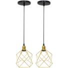 2 Pendentes Aramado Cálice Luminária Lustre Luxo Teto Retrô Vintage Balcão Agp Ilumini Industrial