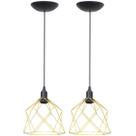 2 Pendentes Aramado Cálice Luminária Lustre Teto Retrô Vintage Industrial Balcão Dourado 2 Pendentes Aramado Cálice Luminária Lustre Teto Retrô Vintage Industrial Balcão Dourado