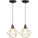 2 Pendentes Aramado Diamante Luminária Lustre P Teto Retrô Vintage Industrial Balcão Agp Ilumini 2 Pendentes Aramado Diamante Luminária Lustre P Teto Retrô Vintage Industrial Balcão Agp Ilumini