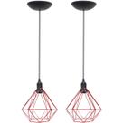 2 Pendentes Aramado Diamante Luminária Lustre P Teto Retrô Vintage Industrial Balcão Agp Ilumini 2 Pendentes Aramado Diamante Luminária Lustre P Teto Retrô Vintage Industrial Balcão Agp Ilumini