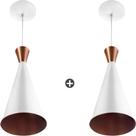 2 Pendentes Cone Branco Canadá Sala Cozinha Churrasqueir 2 Pendentes Cone Branco Canadá Sala Cozinha Churrasqueir