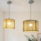 2 Pendentes de Teto FIbra Natural Sisal Palha Rattan Sala Quarto Lavabo Hall 20cm e 30cm com FIO
