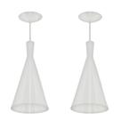 2 Pendentes Tom Dixon Funil Corneta Branco com Branco