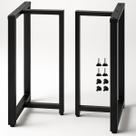 2 Pés Reforçados Para Mesa Industrial Metalon 75x60cm Preto Antiferrugem
