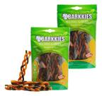 2 Petisco Barkkies Natural Cão Stick Trançado Vegetal Frango