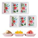 2 Petisqueiras Bandeja Prato com 3 Divisórias Garden 34cm