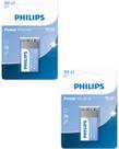 2 Pilha Bateria 9 Volts Alcalina Philips 6LR61