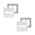 2 Placa Espelho 4x4 2 Mod Branca Miluz S3B77420 Com Suporte